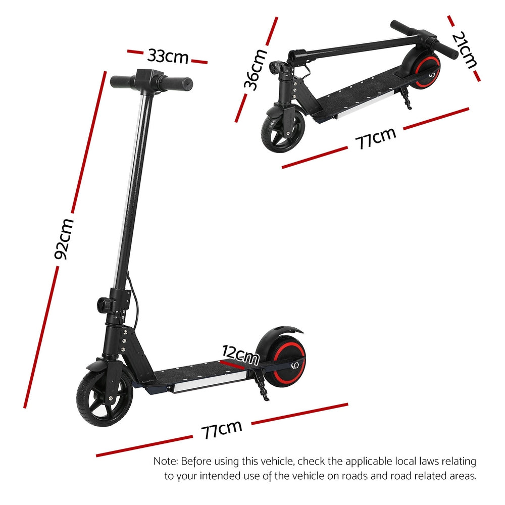 Folding Electric Scooter 130W 16KM/H LED Light Black