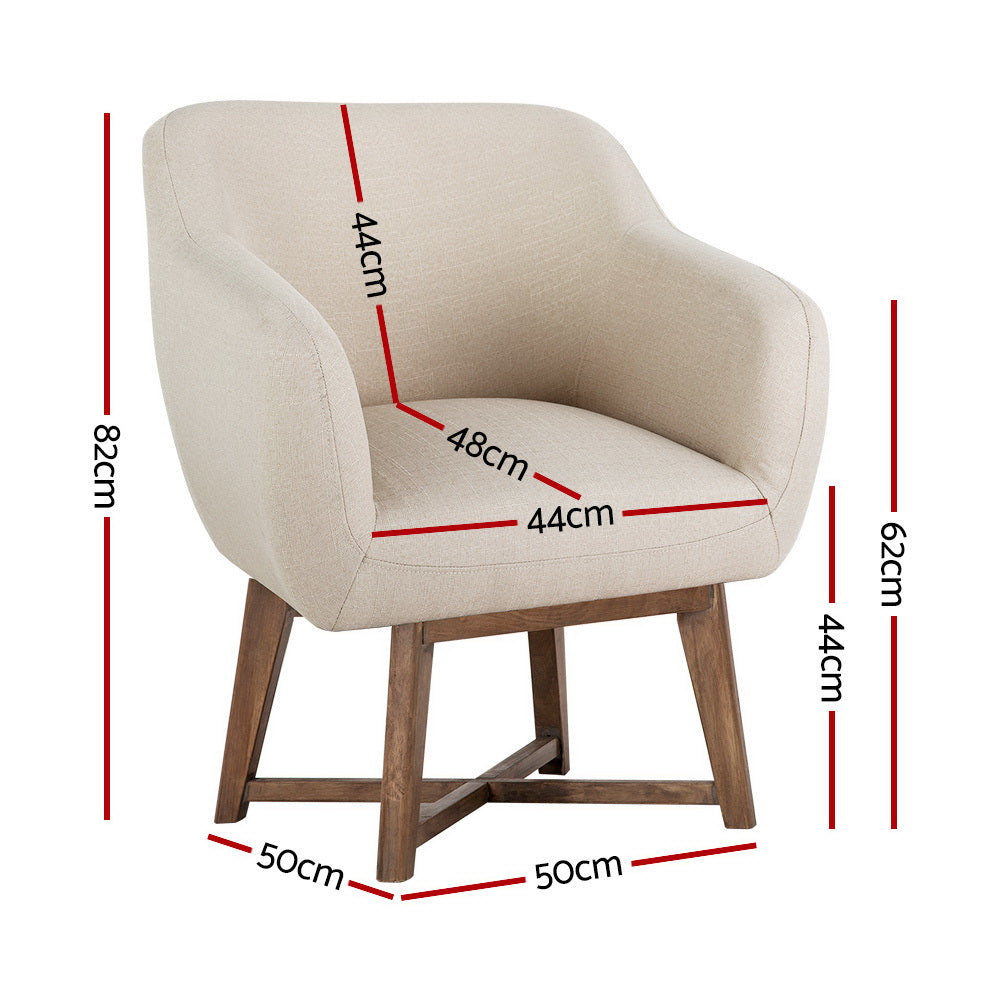 Aston Accent Armchair Beige Criss-Cross Base