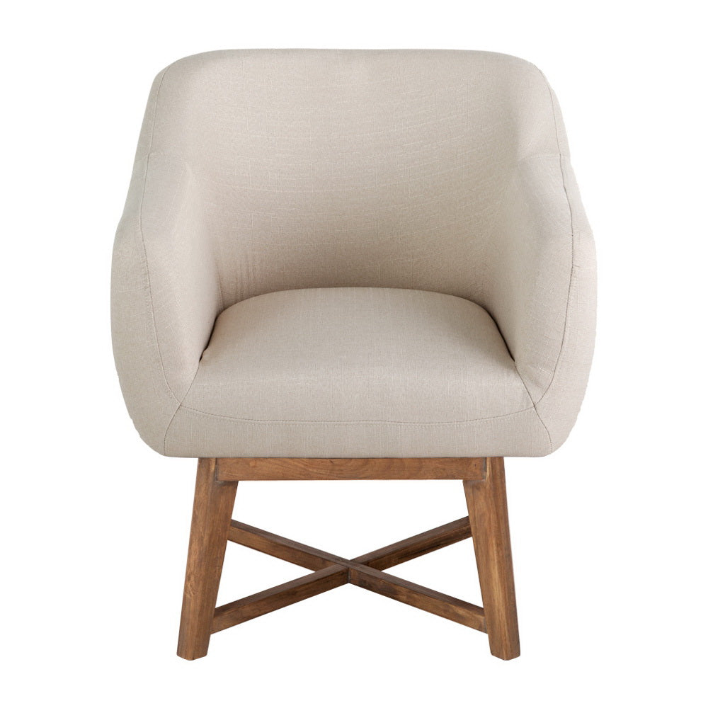 Aston Accent Armchair Beige Criss-Cross Base