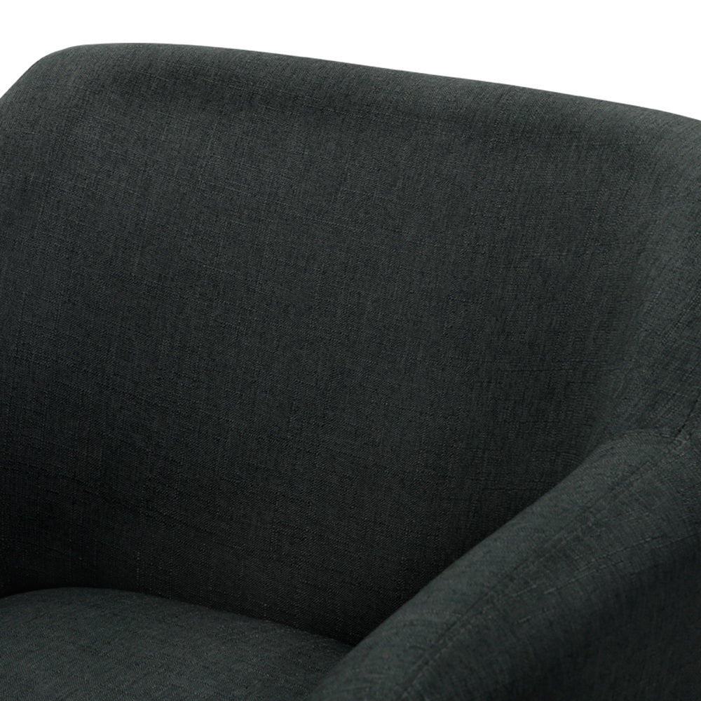 Aston Charcoal Tub Armchair Faux Linen