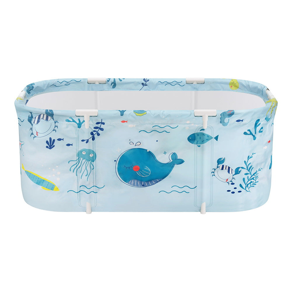 Weisshorn Foldable Spa Bathtub 114x62cm Blue Inflatable Cushion