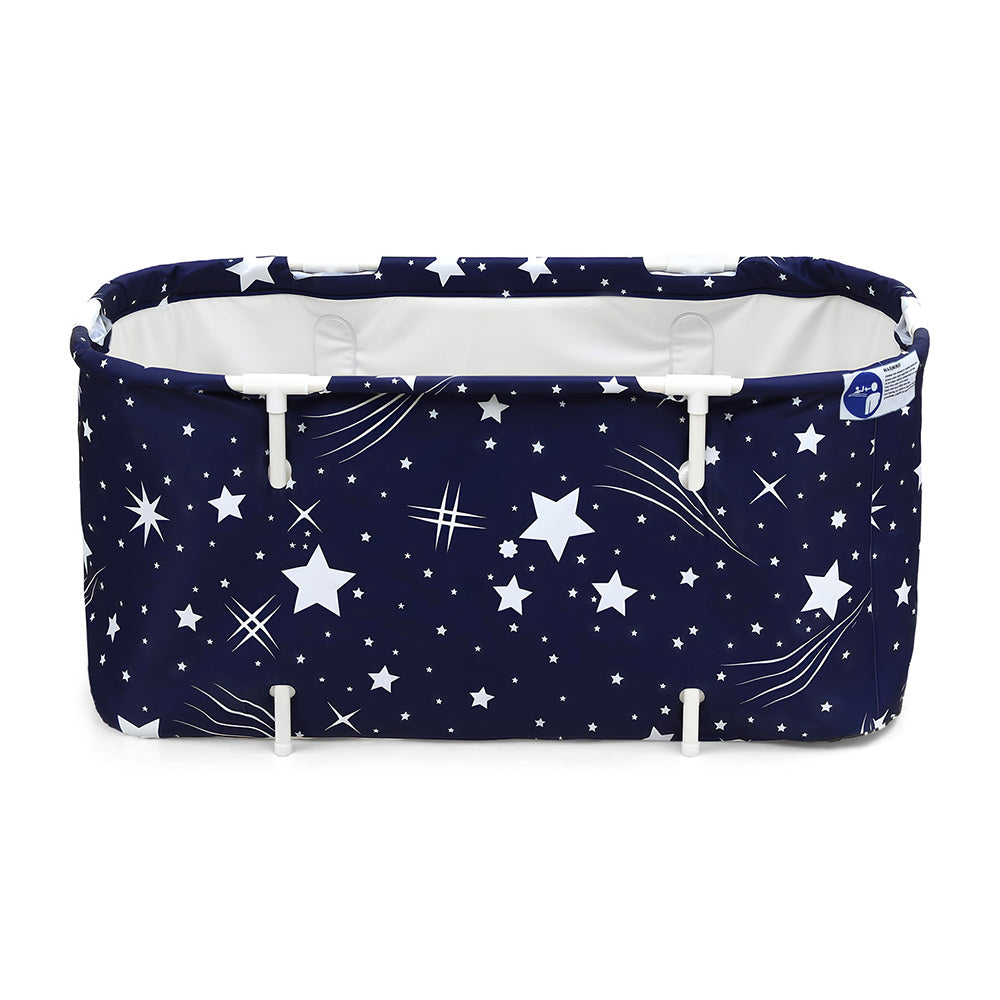 Weisshorn Foldable Bathtub PVC SPA Bucket Inflatable Cushion 114x62cm Star Navy