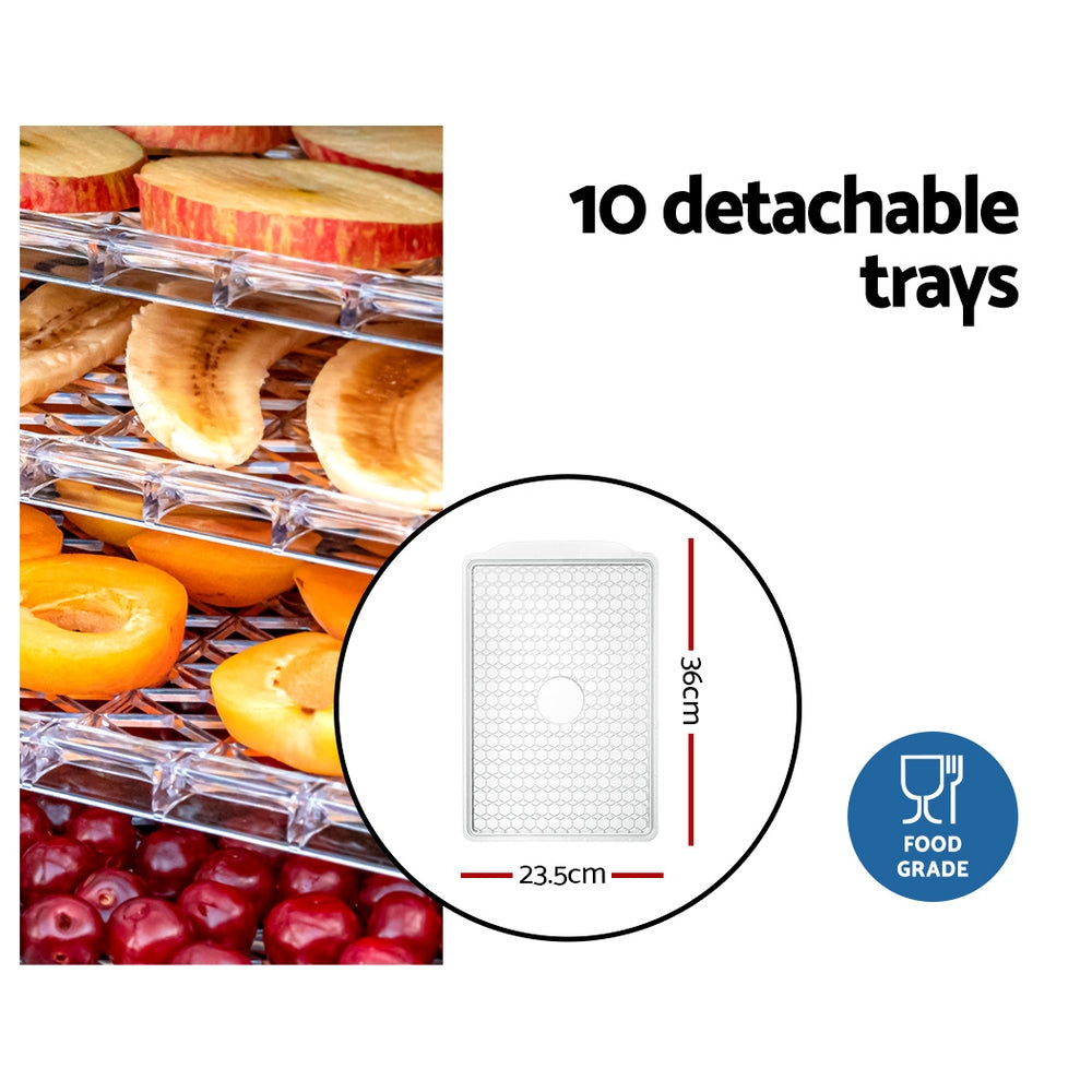 10-Tray Food Dehydrator, Adjustable Thermostat, Devanti