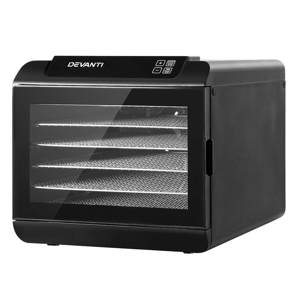 Devanti 6-Tray Food Dehydrator Stainless Steel Black