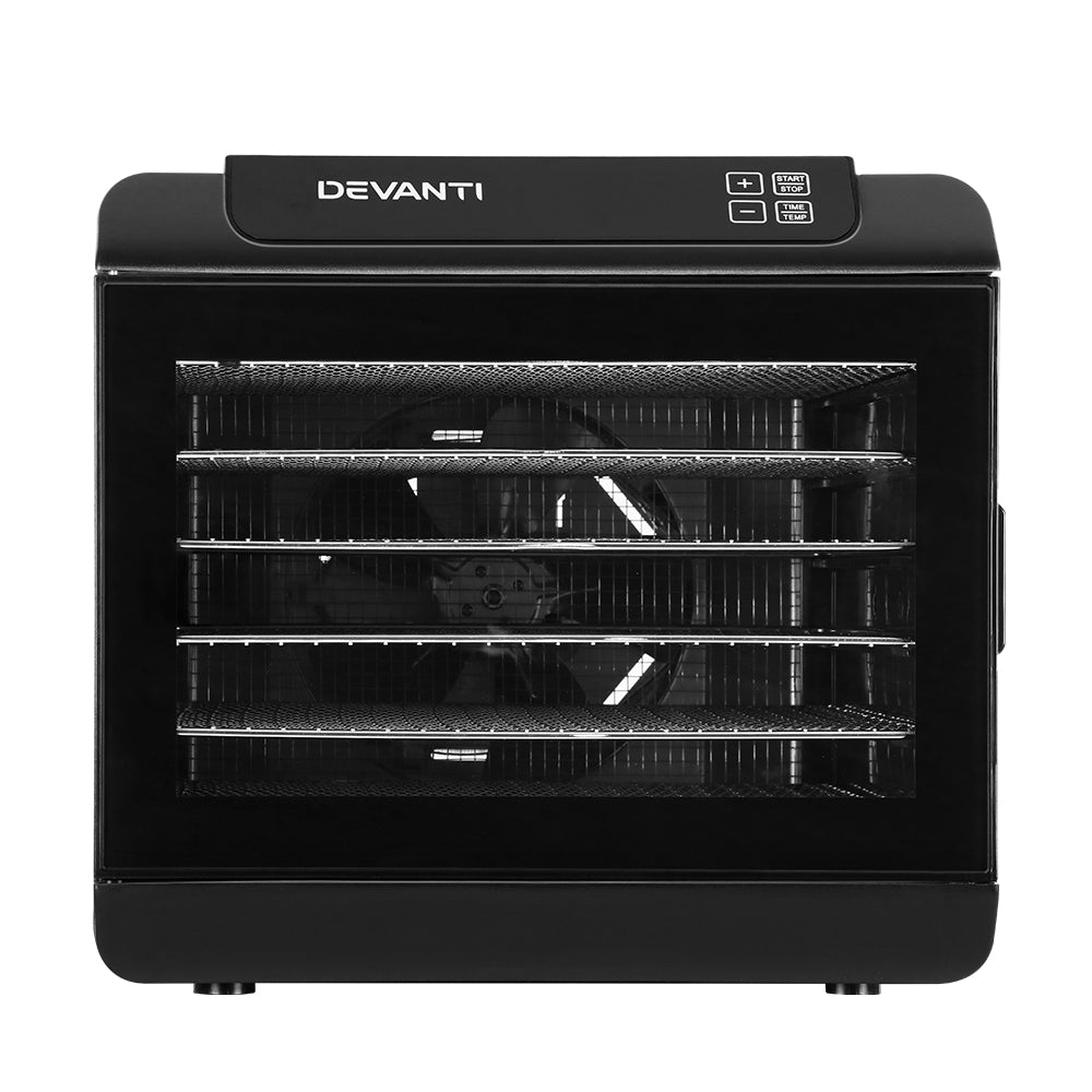 Devanti 6-Tray Food Dehydrator Stainless Steel Black