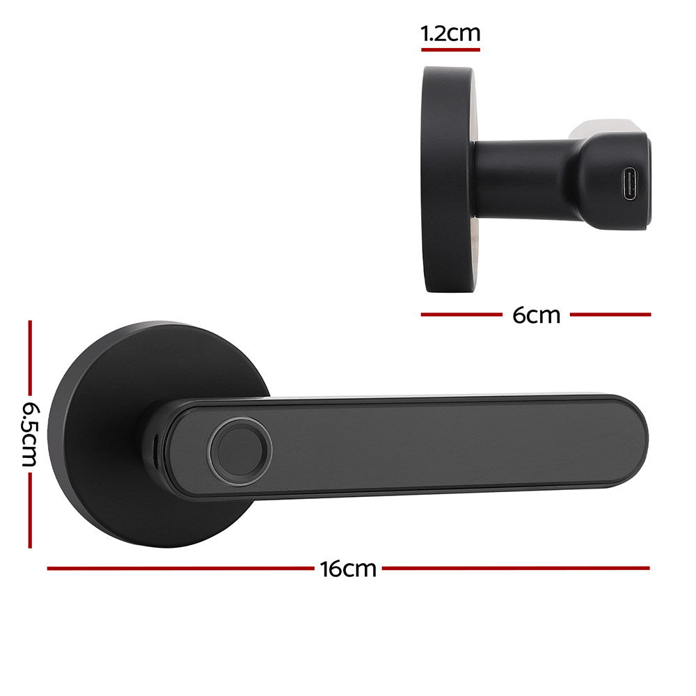 LU-tech Smart Fingerprint Door Lock Electronic Handle Black