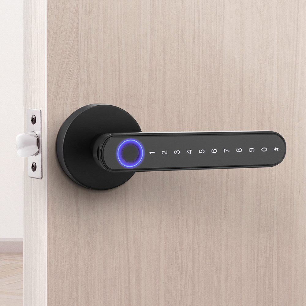 LU-tech Smart Fingerprint Door Lock Electronic Handle Black