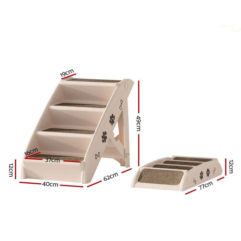 i.Pet Foldable Dog Ramp Steps Beige