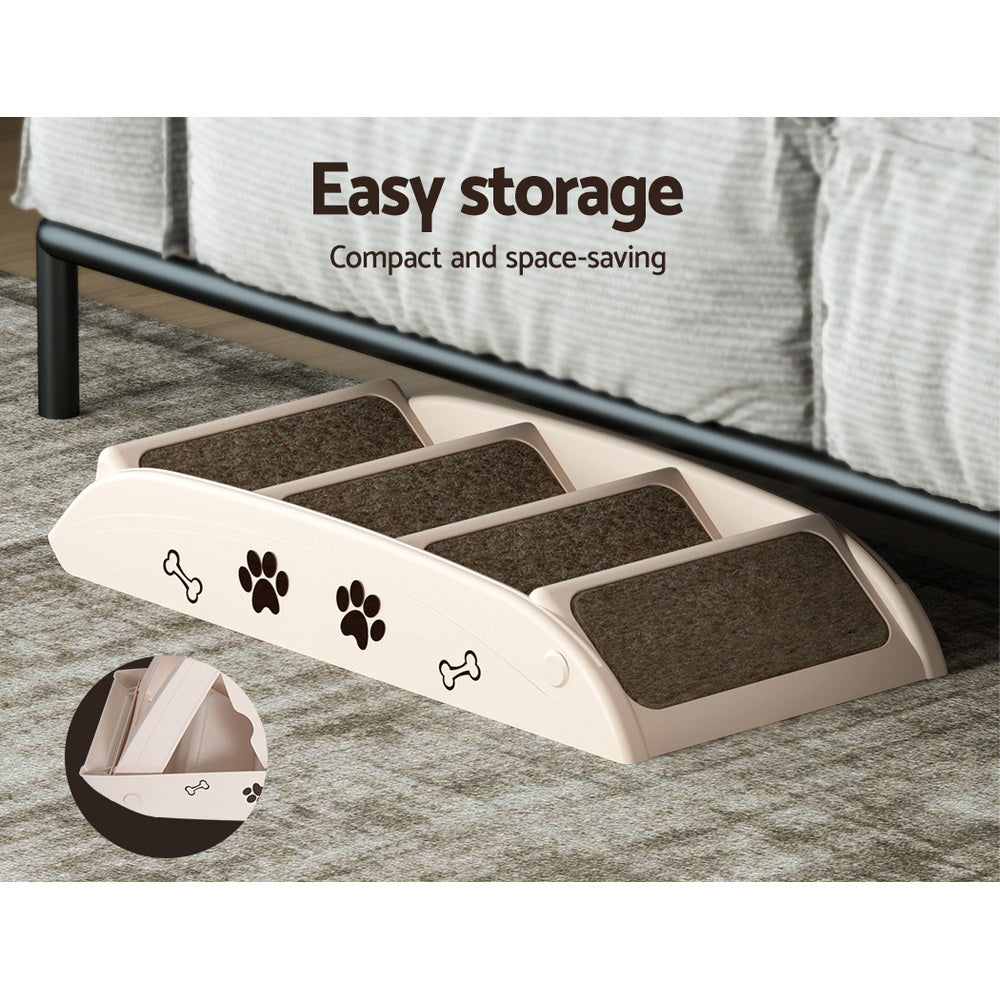 i.Pet Foldable Dog Ramp Steps Beige