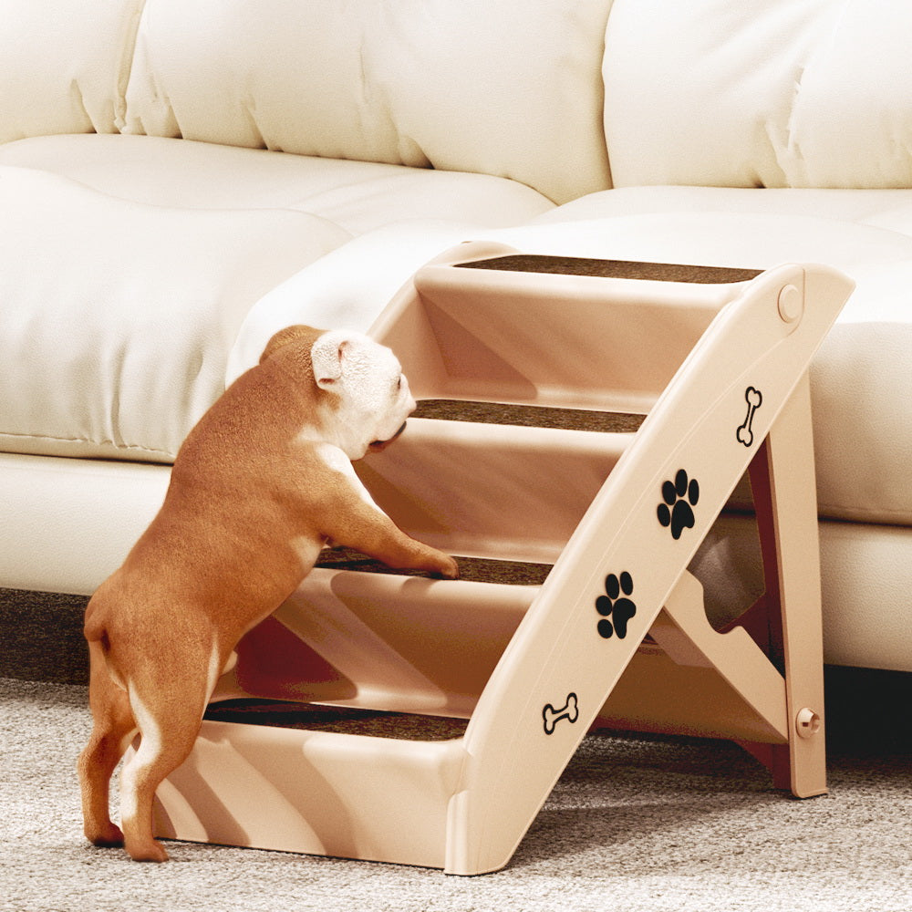 i.Pet Foldable Dog Ramp Steps Beige