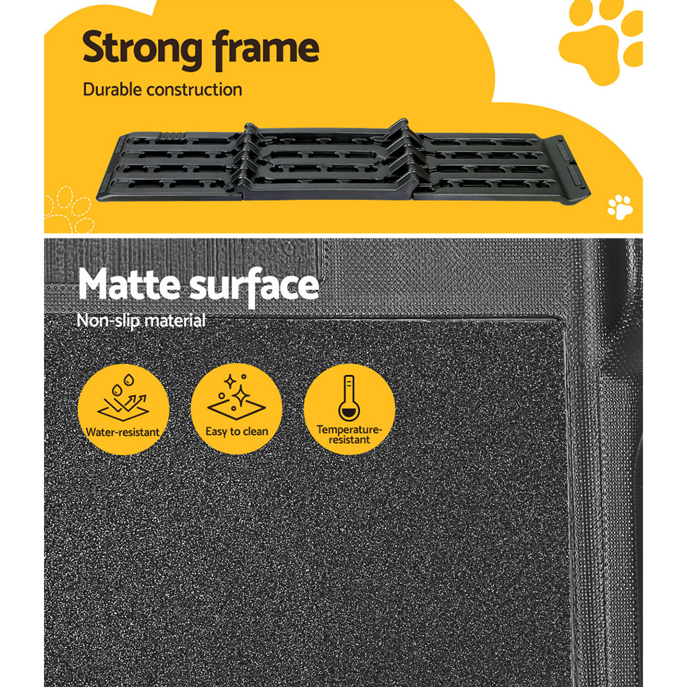 i.Pet Foldable Dog Ramp Adjustable Pet Stairs Black