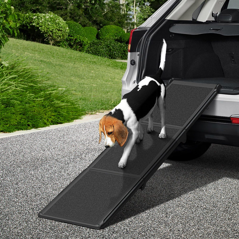 i.Pet Foldable Dog Ramp Adjustable Pet Stairs Black