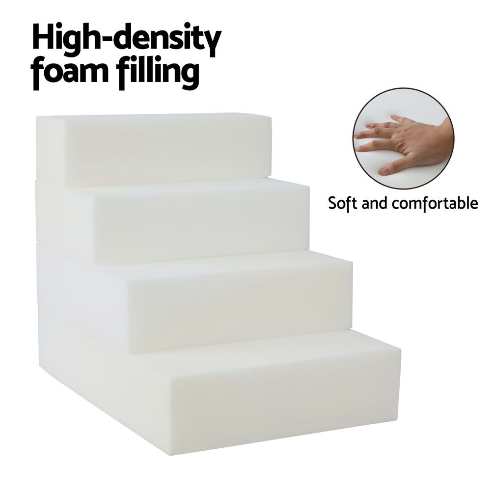 i.Pet 4-Step Dog Ramp Foam Portable Pet Stairs Dark Grey