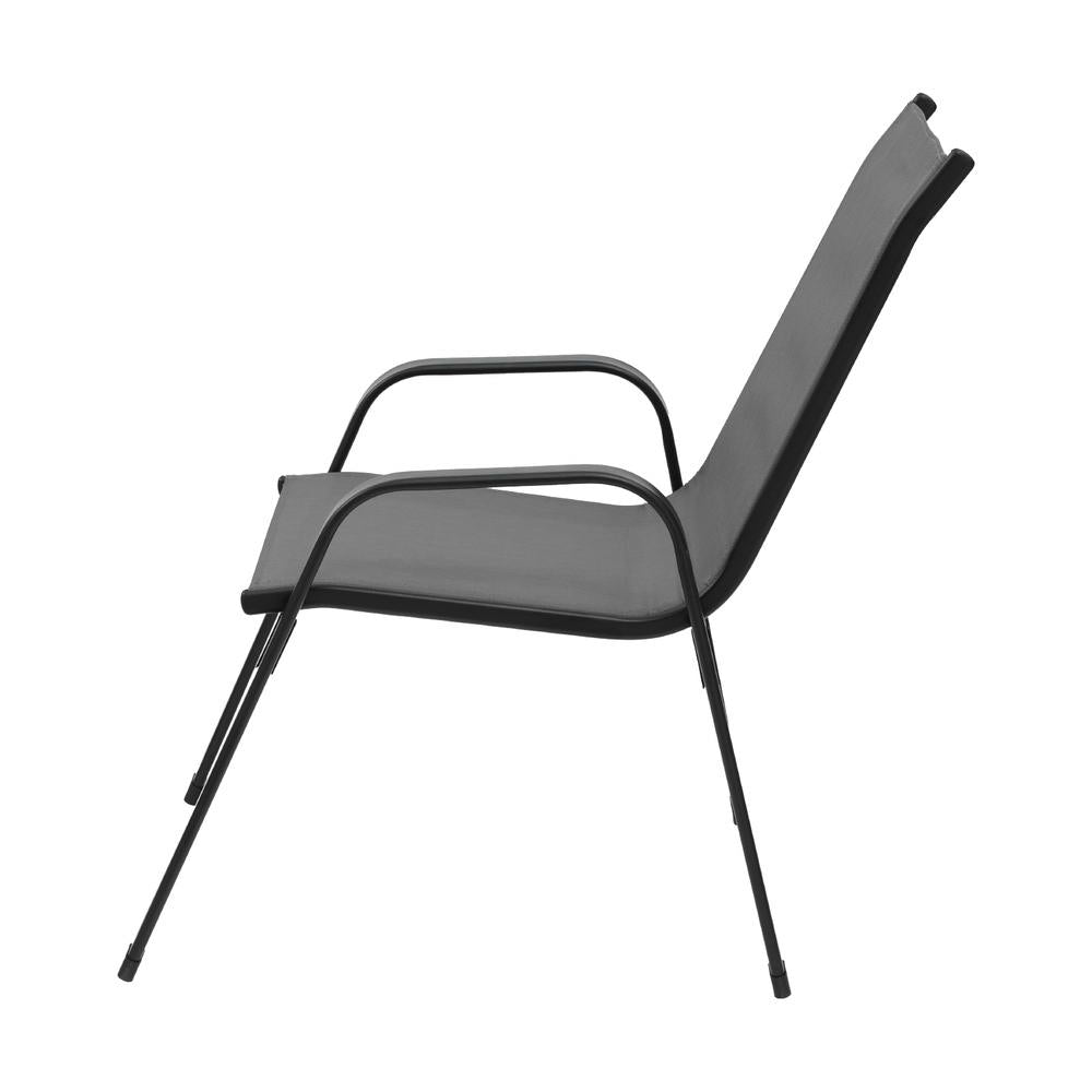 Gardeon Outdoor Stackable Dining Chairs 2PC Grey