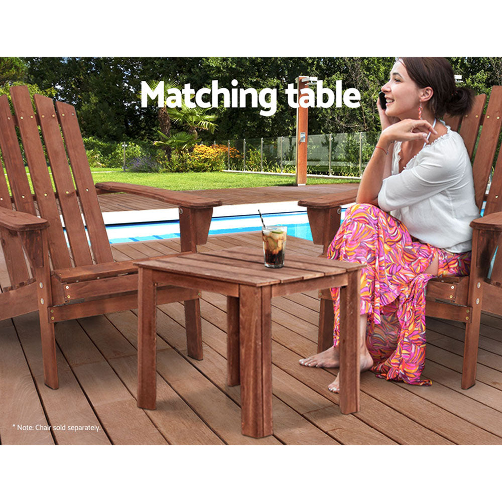 Gardeon Wooden Outdoor Side Table Coffee Desk Brown