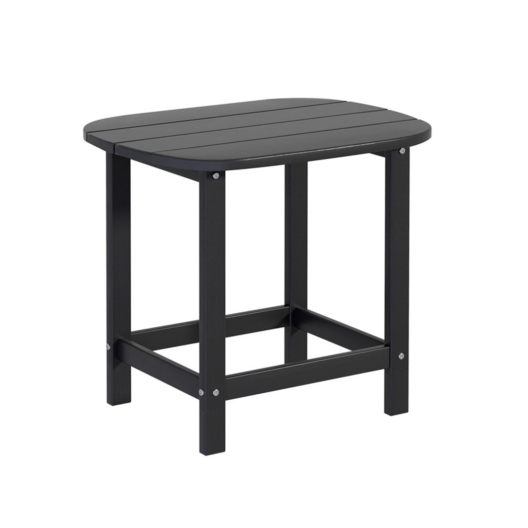 Gardeon Outdoor Side Table HDPE Black Patio Camping Garden