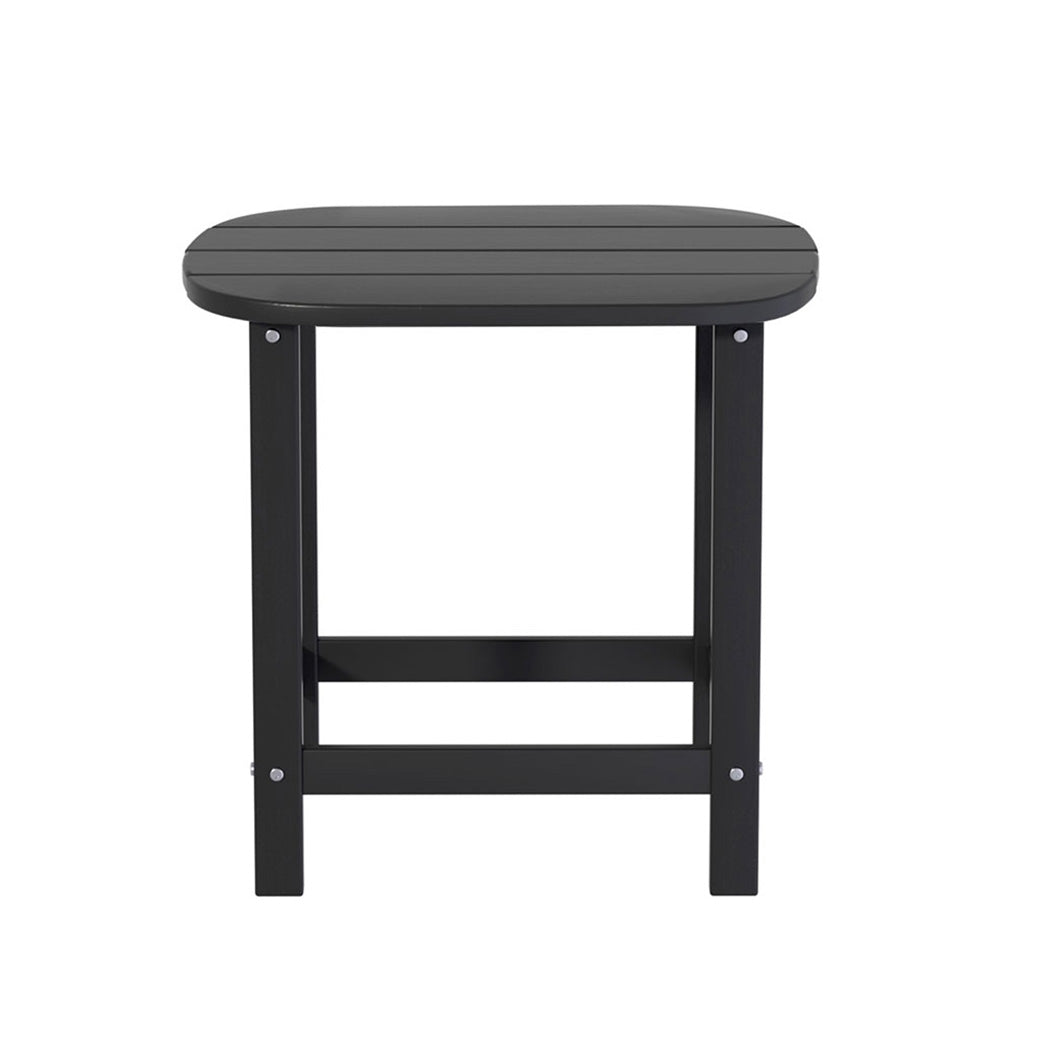 Gardeon Outdoor Side Table HDPE Black Patio Camping Garden