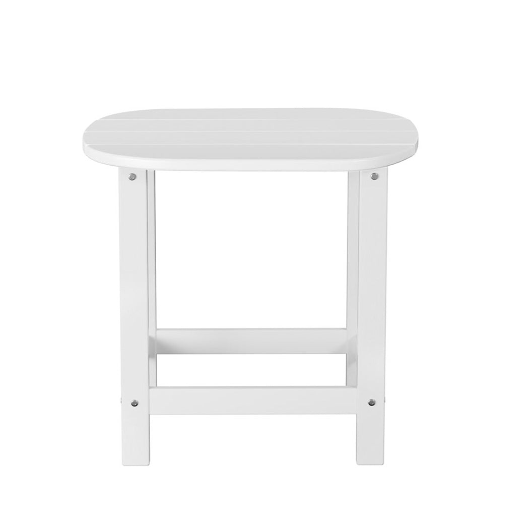 Gardeon Patio Side Table HDPE White Weatherproof
