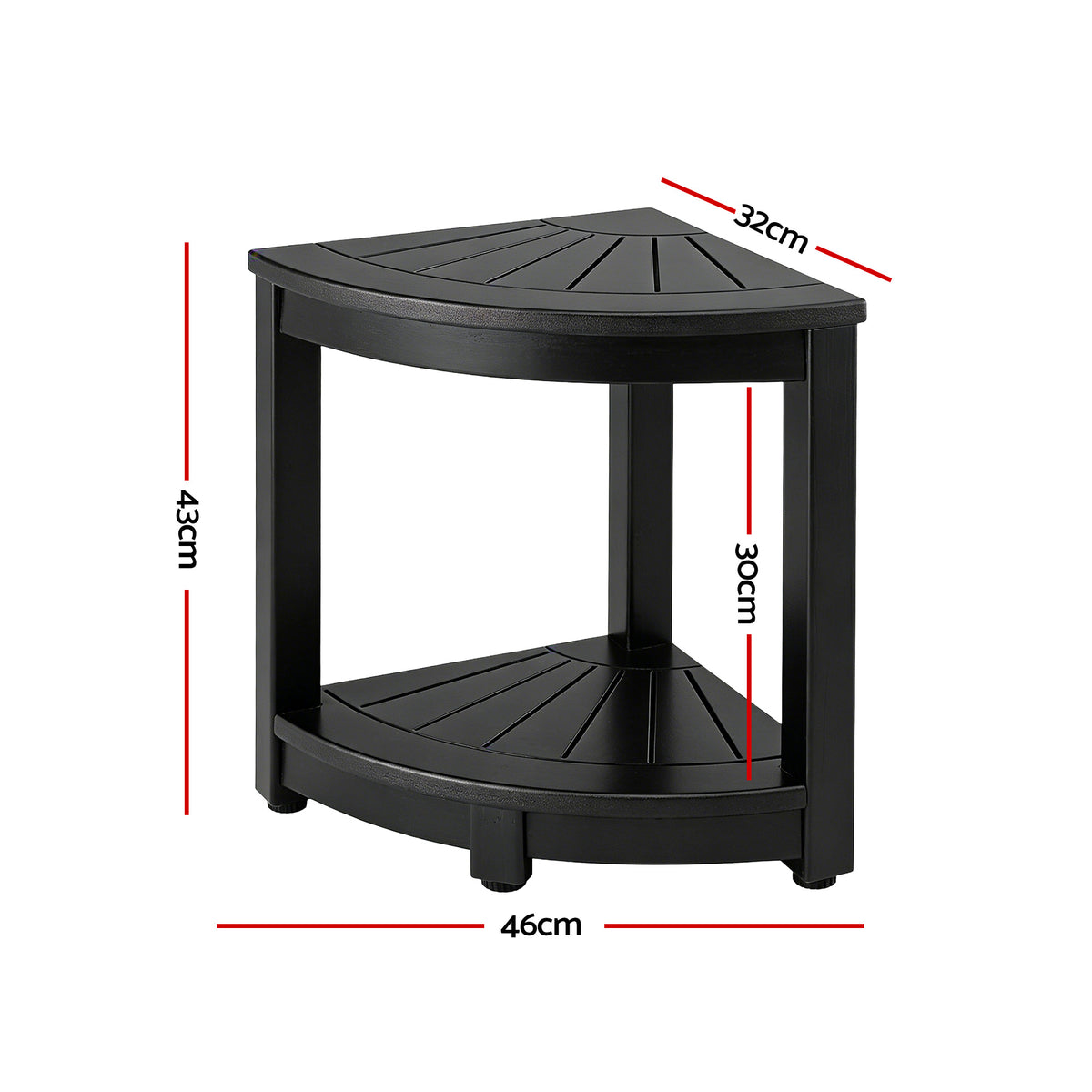 Gardeon Outdoor Coffee Side Table 2-in-1 HDPE Black