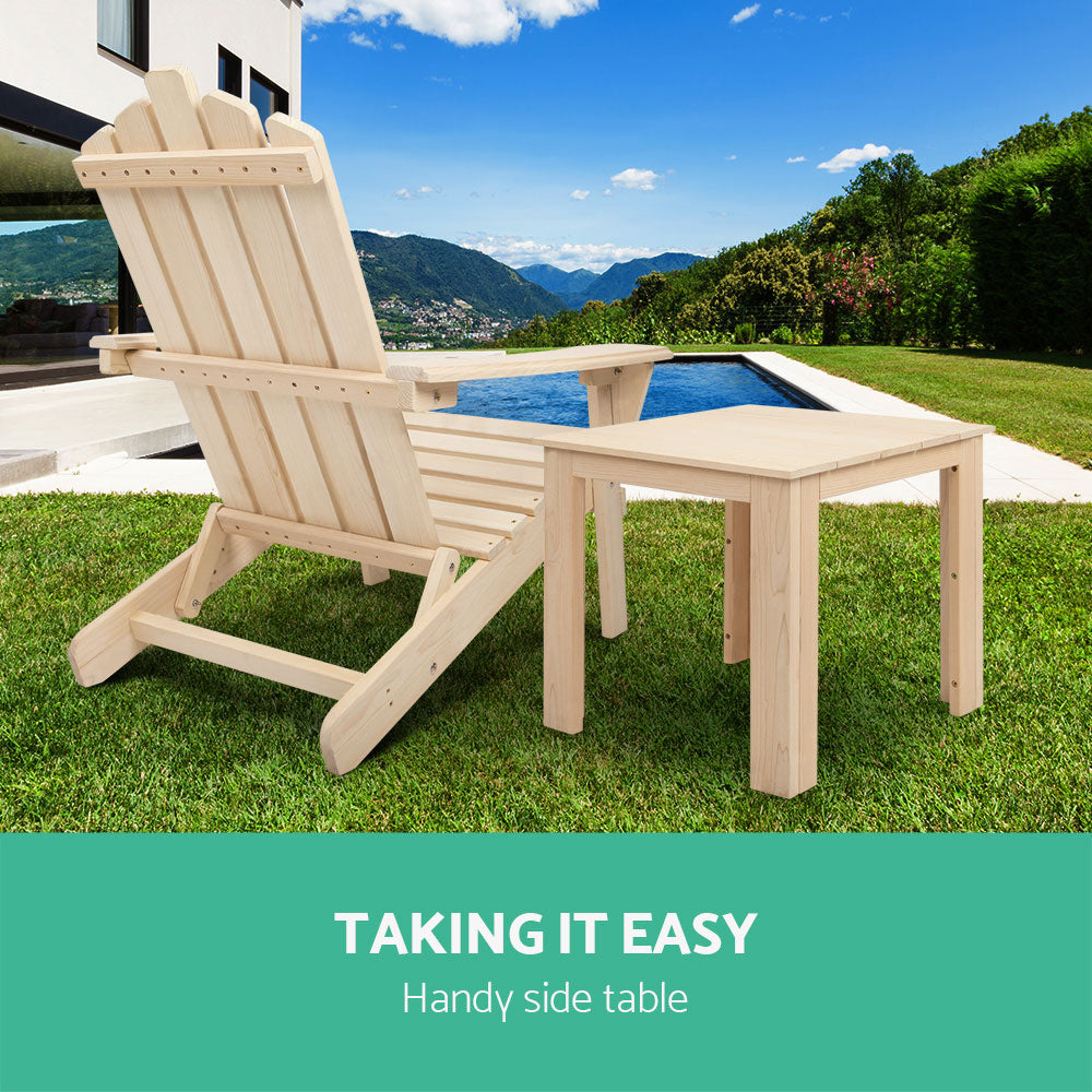 Gardeon Wooden Outdoor Side Table Natural