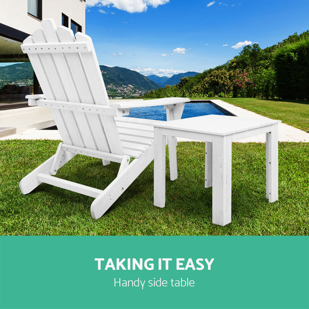 Gardeon Outdoor Wooden Side Table White