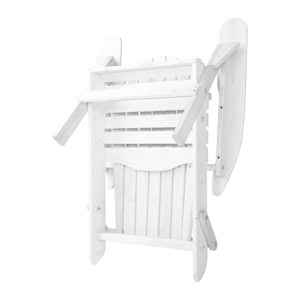 Gardeon 3PC Adirondack Outdoor Furniture Set Foldable White