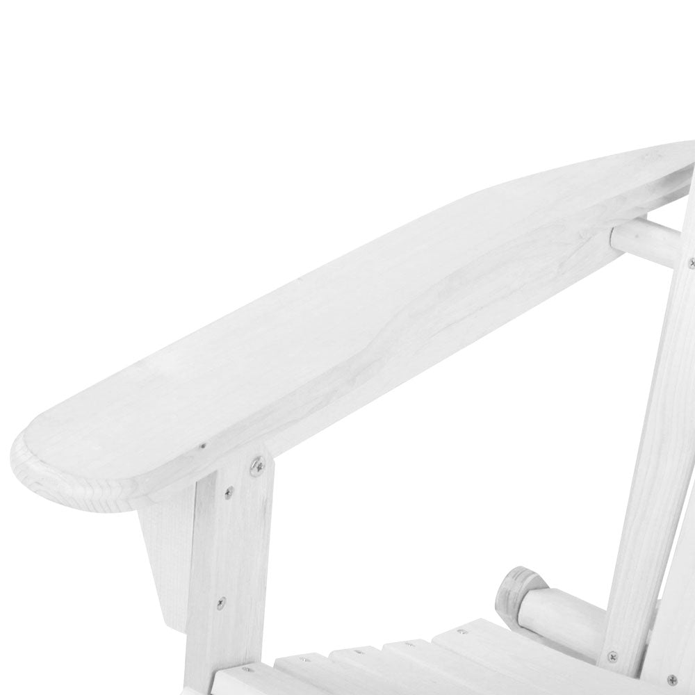 Gardeon 3PC Adirondack Outdoor Furniture Set Foldable White