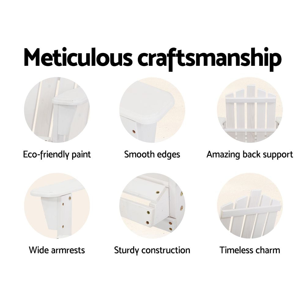 Gardeon 5PC Adirondack Outdoor Lounge Set White
