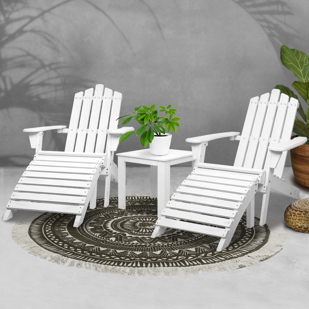 Gardeon 5PC Adirondack Outdoor Lounge Set White
