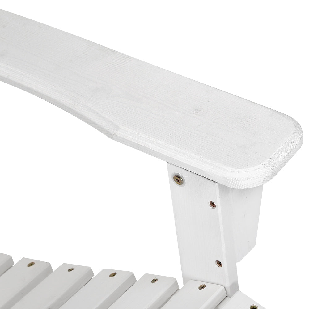 Gardeon 3PC Adirondack Outdoor Furniture Set White