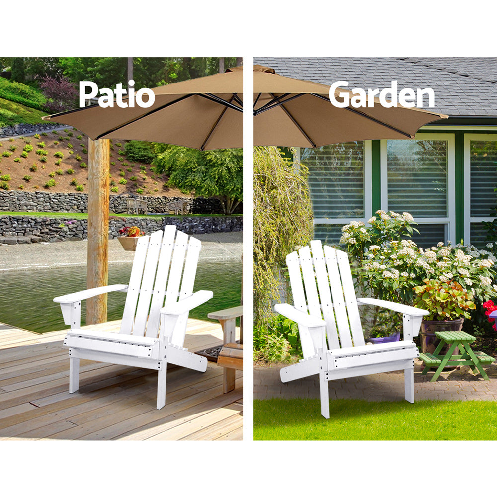 Gardeon 3PC Adirondack Outdoor Furniture Set White