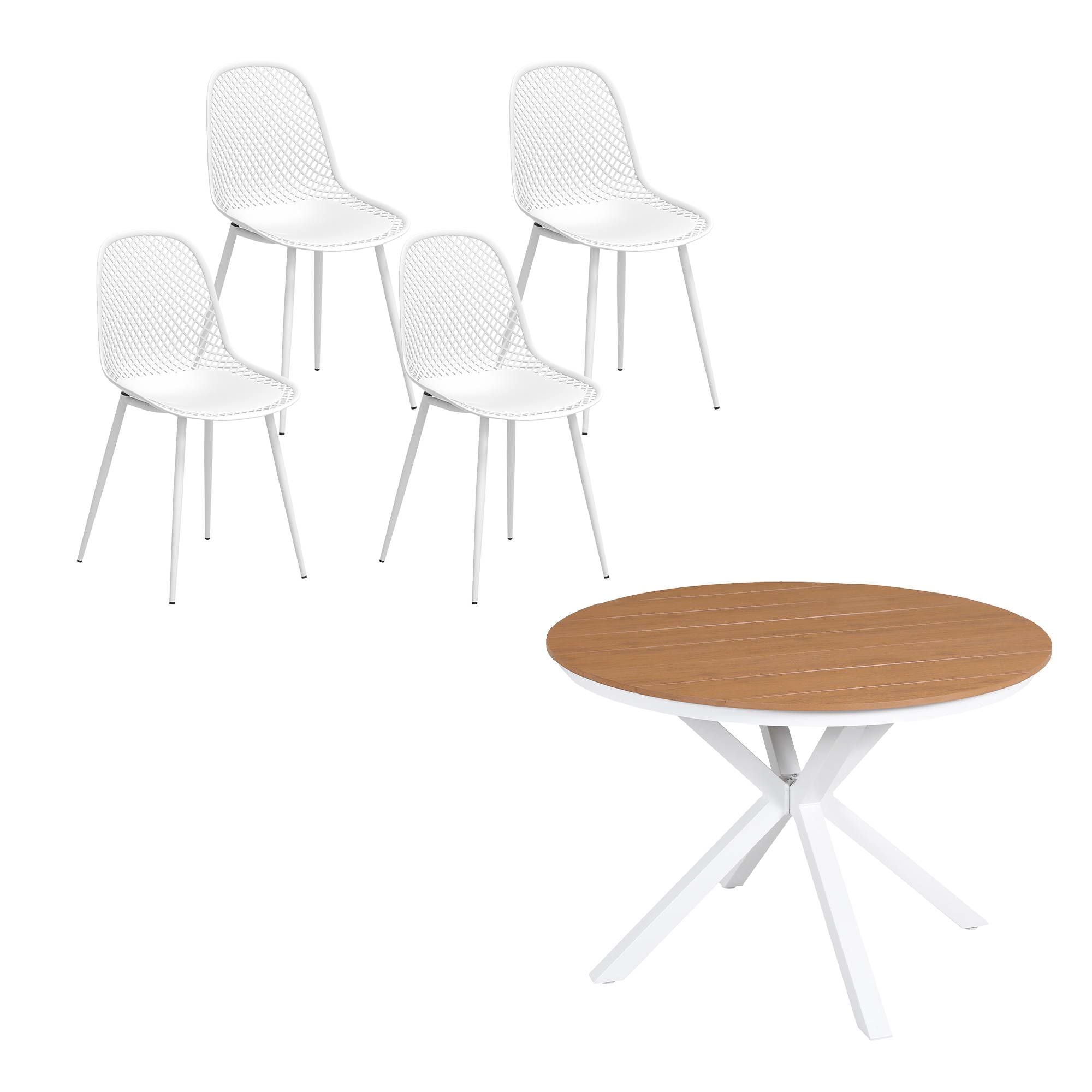 Gardeon 5PCS Outdoor Dining Set Table and Chairs Patio Garden Furniture Lattice