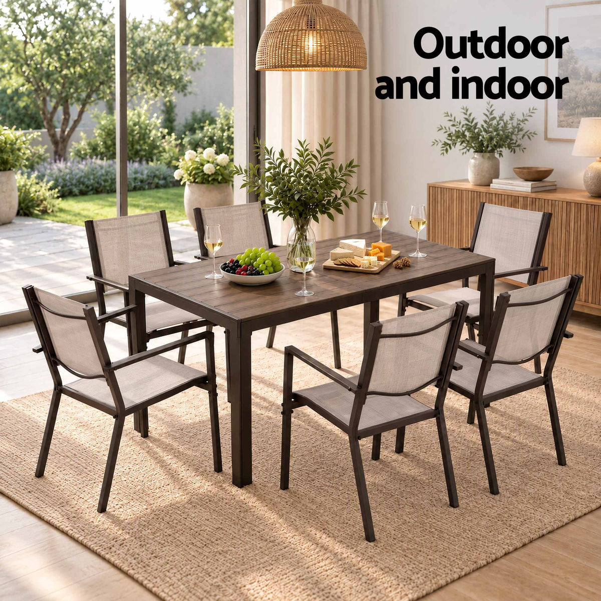Gardeon 7PCS Outdoor Dining Set Table and Chairs Coffee