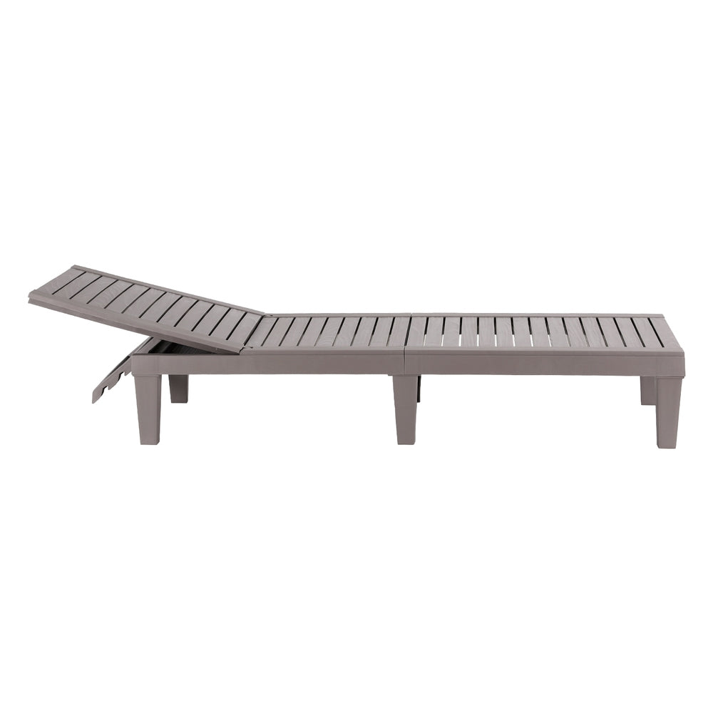 Gardeon Sun Lounge Adjustable Recliner Patio Outdoor Furniture Lightweight Grey