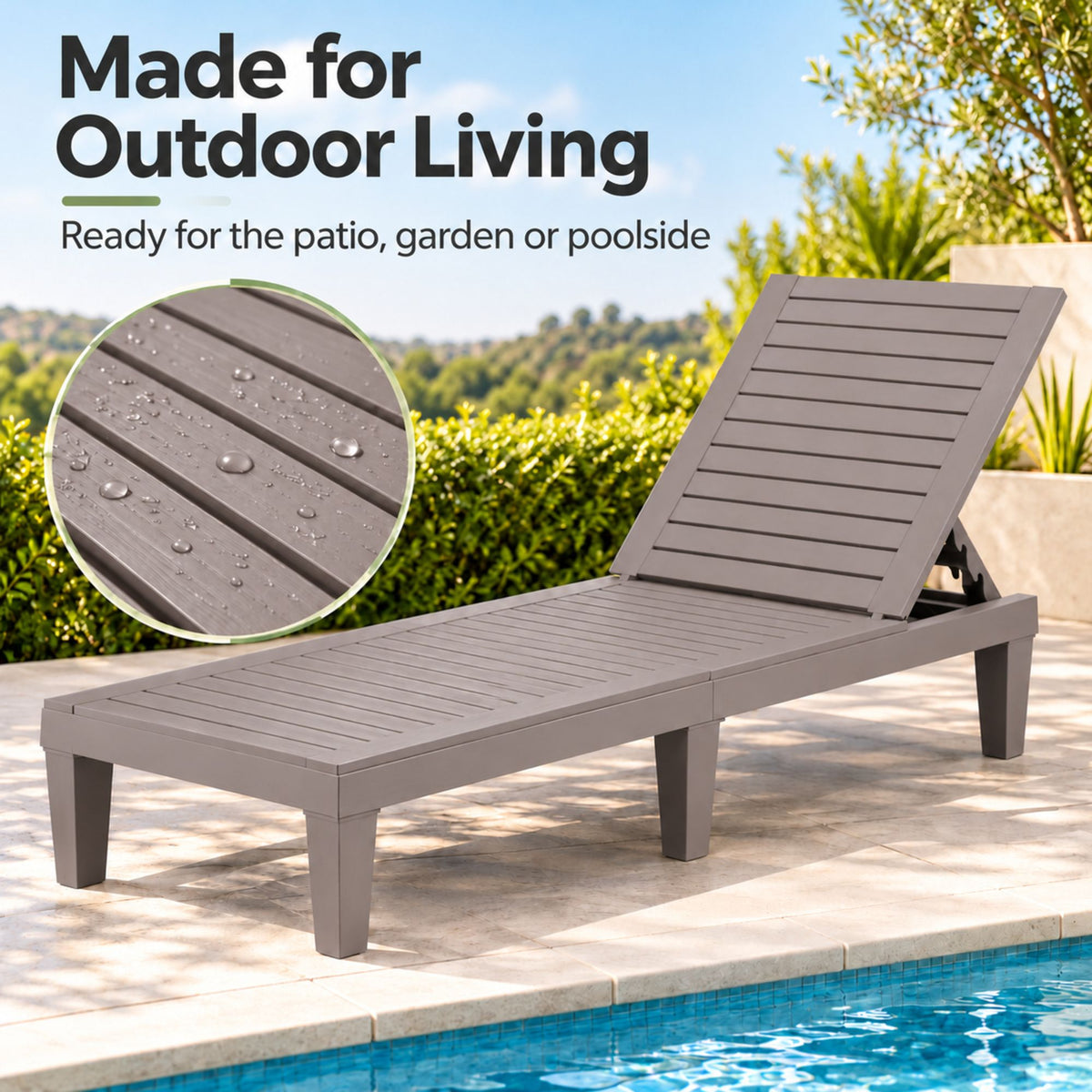 Gardeon Set of 2 Outdoor Sun Lounge Adjustable Recliner Brown