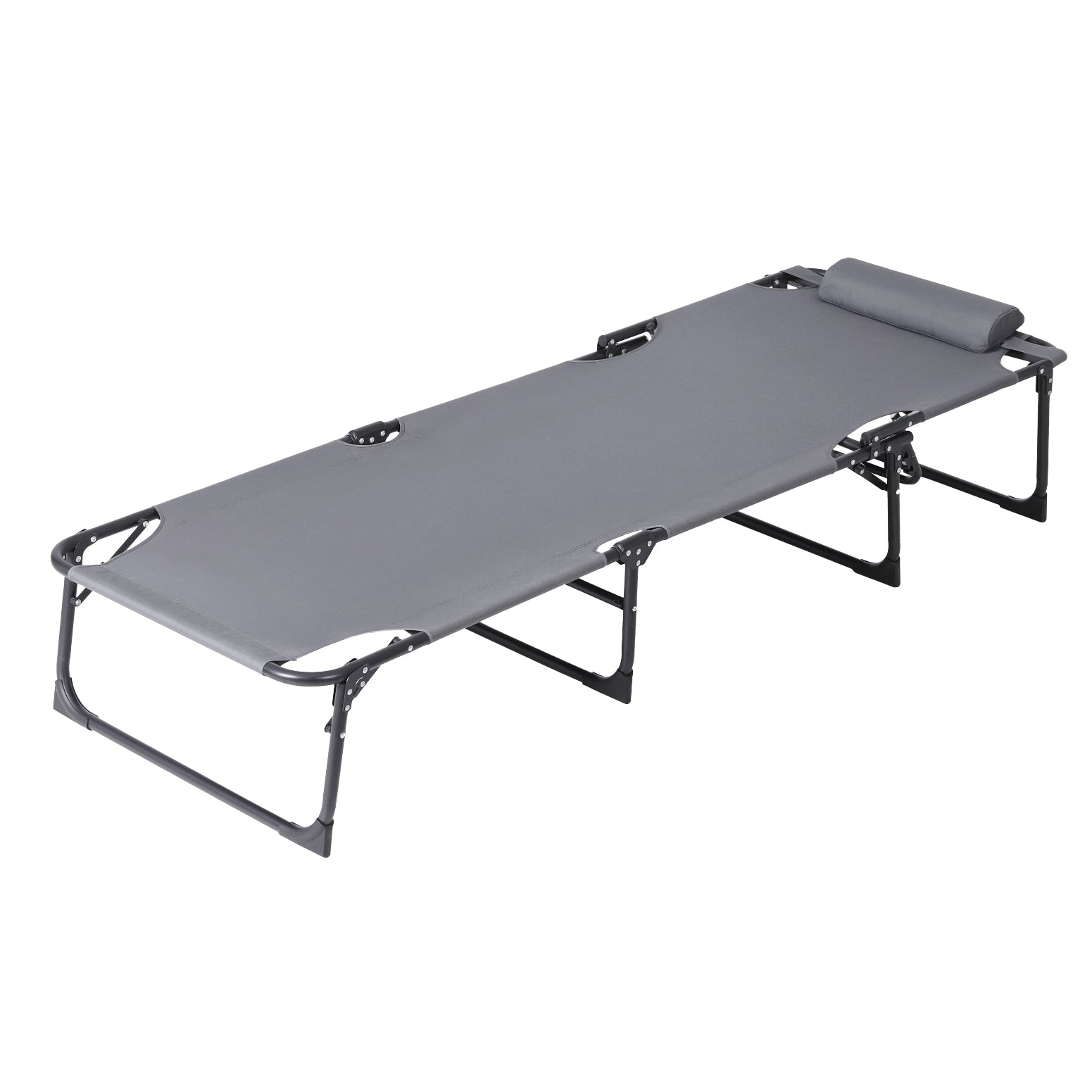 Gardeon Folding Sun Lounger Outdoor Beach Chair Grey