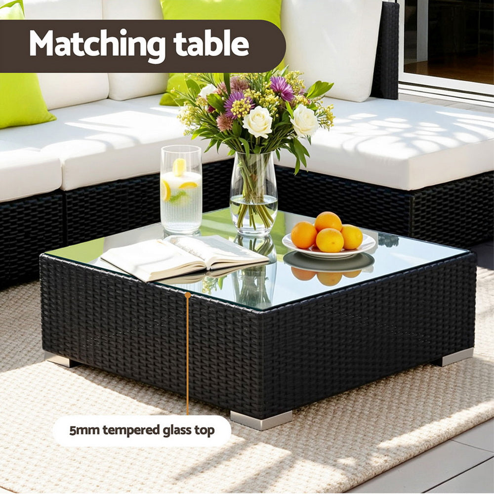Gardeon 10-Piece Outdoor Wicker Sofa Set with Storage Cover