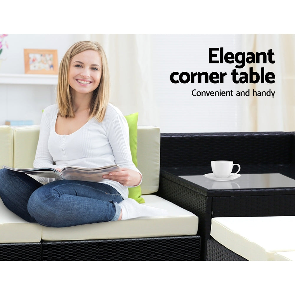 Gardeon 11PC Outdoor Wicker Sofa Set with Storage Cover