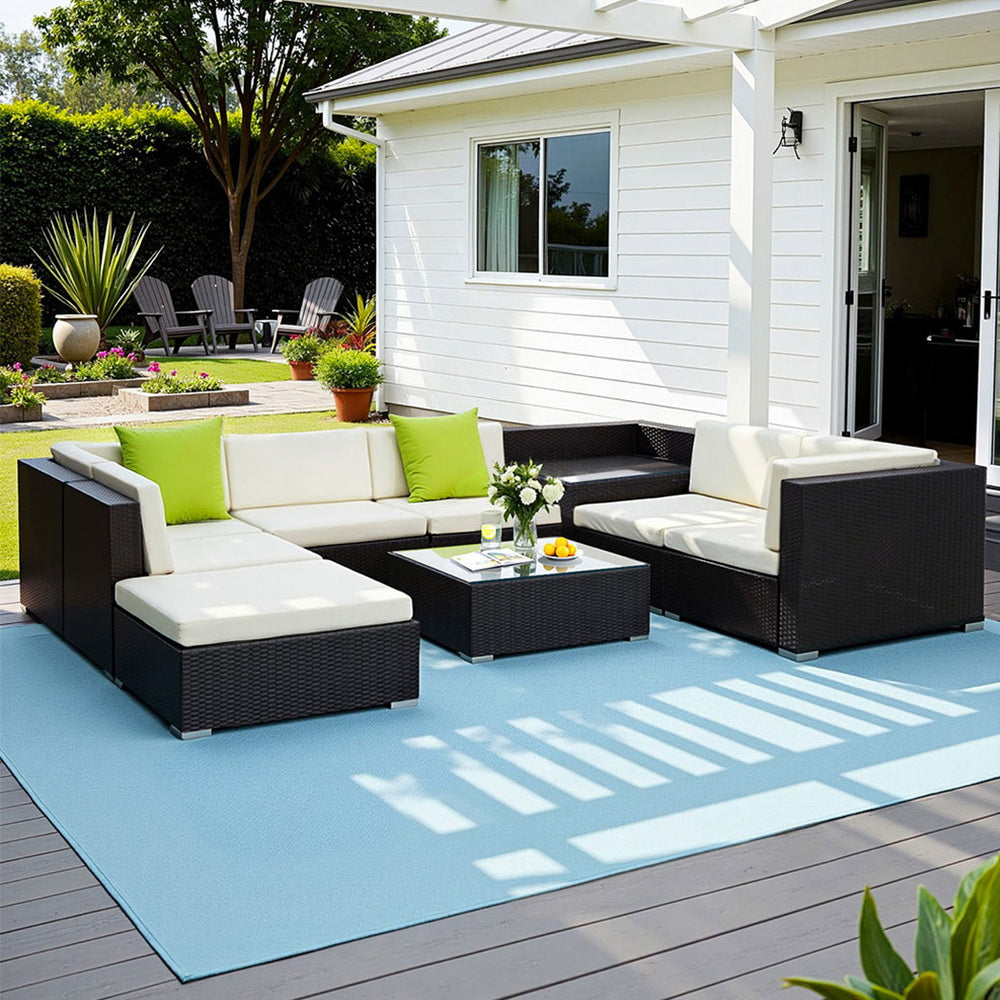 Gardeon 9-Piece Outdoor Wicker Sofa Set Lounge Setting