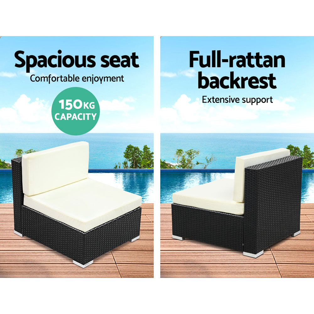 Gardeon Outdoor Sofa Set 2PC Wicker Rattan Garden Lounge Chairs