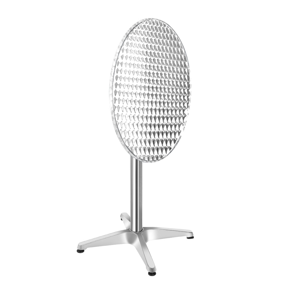 Gardeon Outdoor Bar Table Set Aluminium Round Adjustable 70/110CM Silver