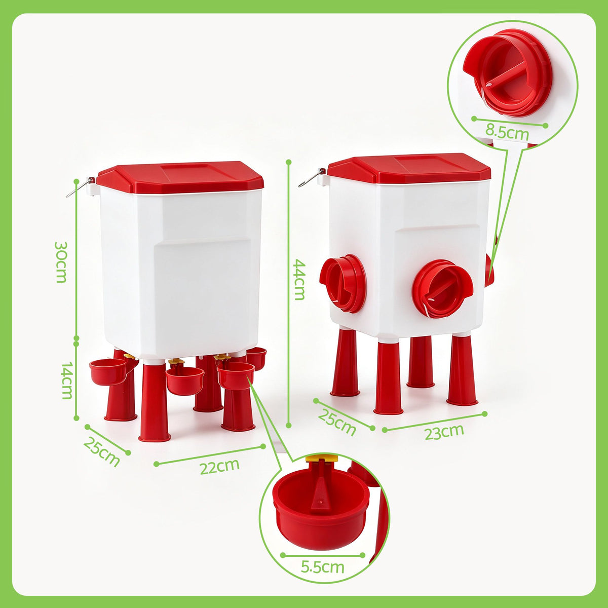 Giantz Chicken Feeder and Waterer Set 12kg 11L Poultry Drinker Kit
