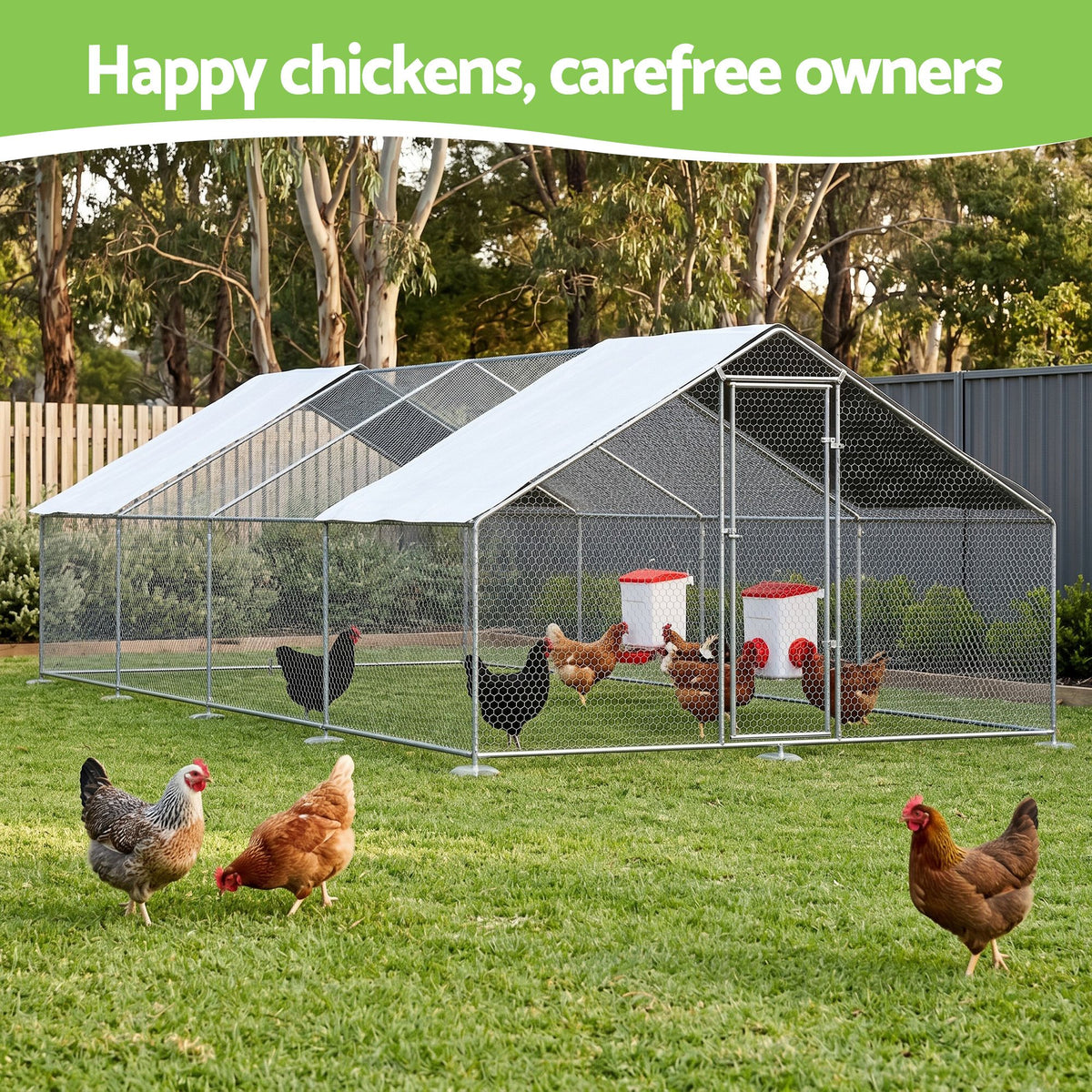 Giantz Chicken Feeder and Waterer Set 12kg 11L Poultry Drinker Kit