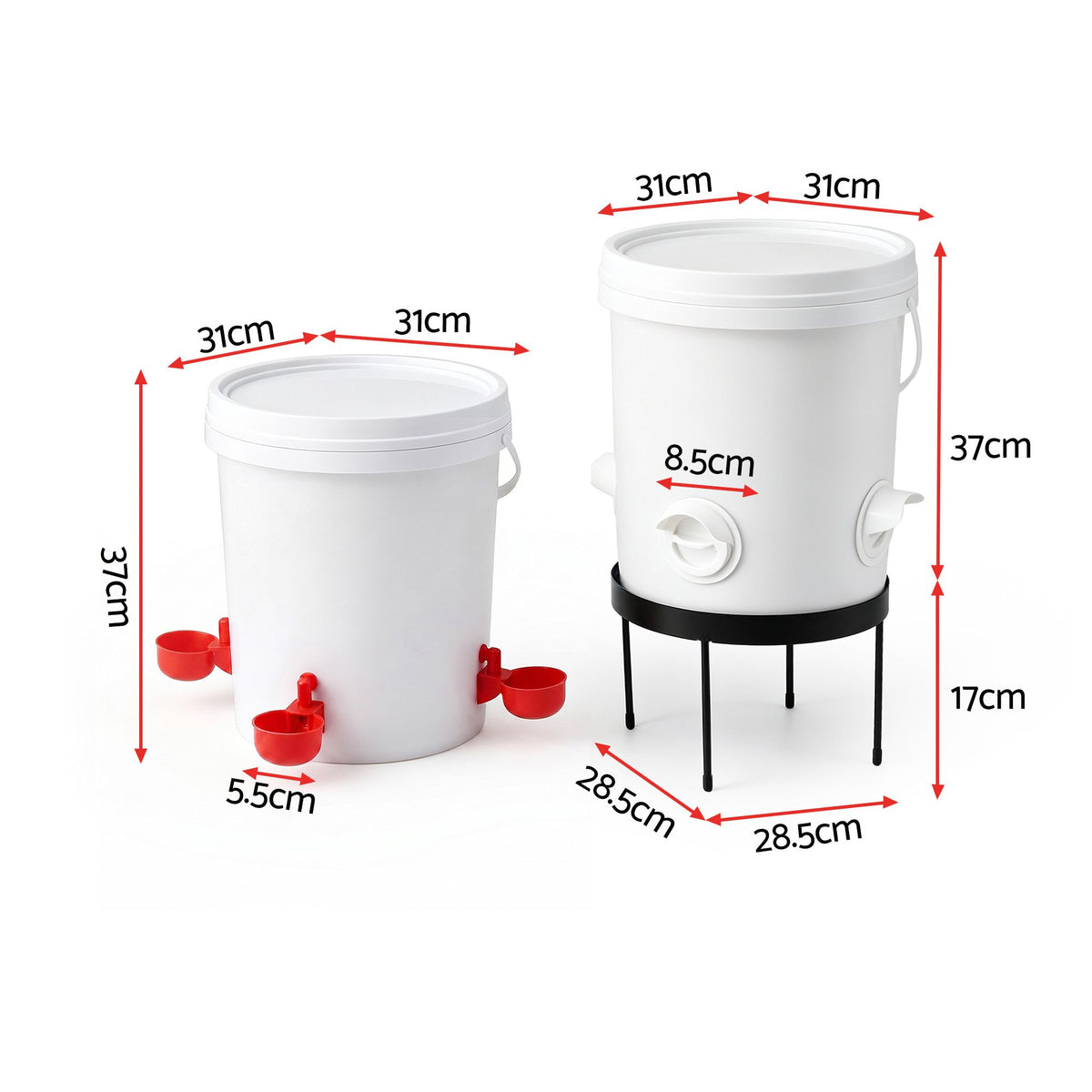 Giantz Chicken Feeder and Waterer Set 20L Automatic Poultry Dispenser