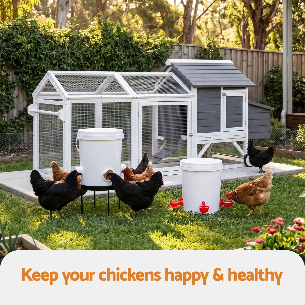 Giantz Chicken Feeder and Waterer Set 20L Automatic Poultry Dispenser