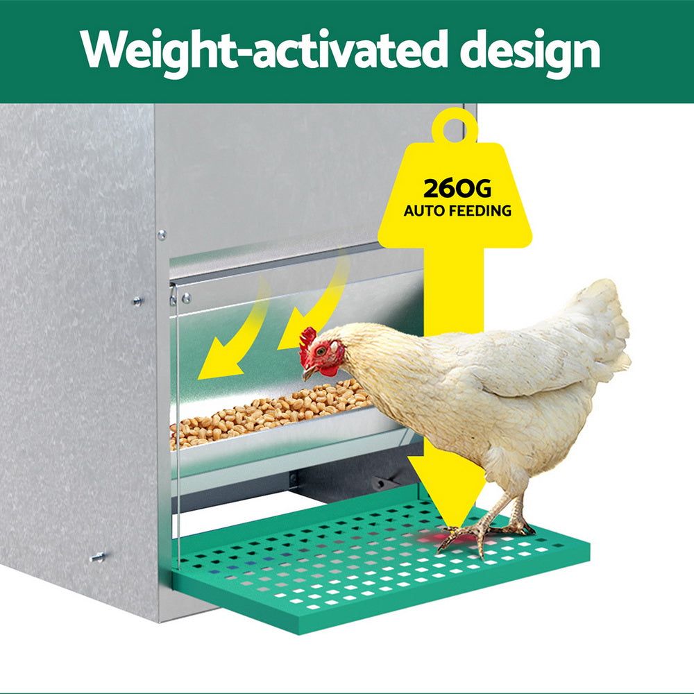 Giantz Automatic Chicken Feeder Port Coop Chick Poultry Treadle Self Opening