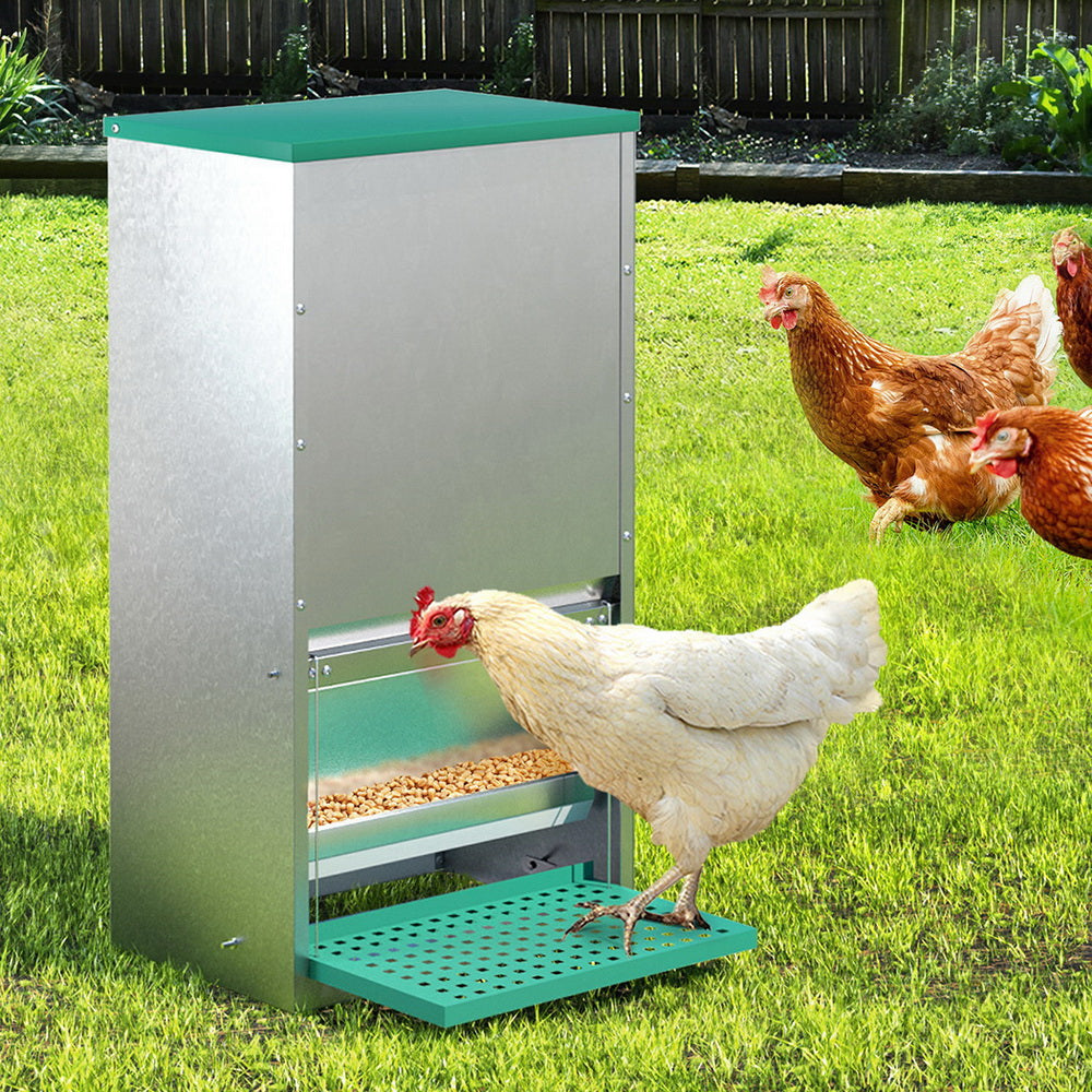 Giantz Automatic Chicken Feeder Port Coop Chick Poultry Treadle Self Opening