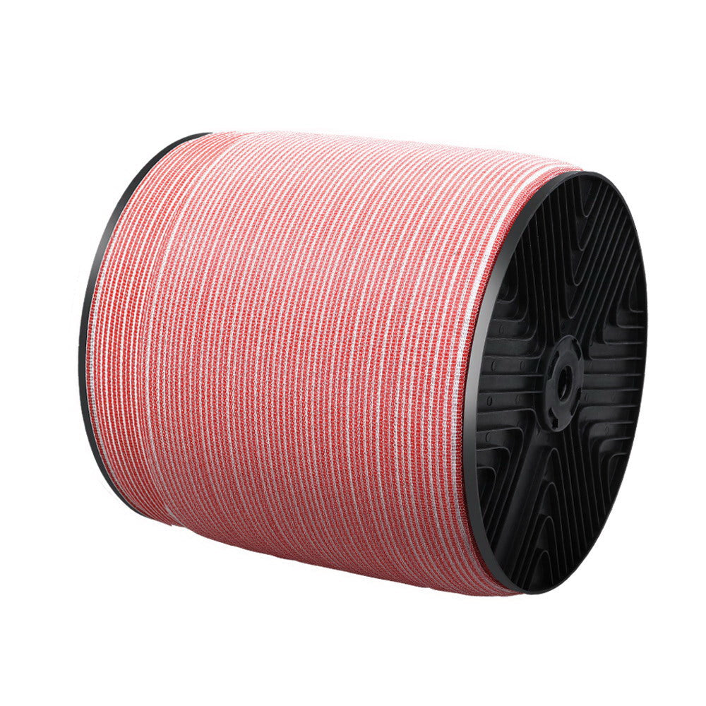 Giantz 1200M Electric Fence Polytape Red/White
