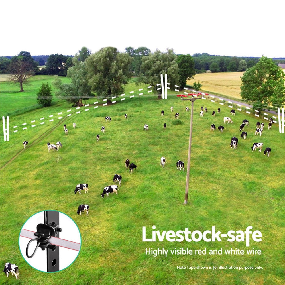 Giantz 400M Electric Fence Polytape Red White