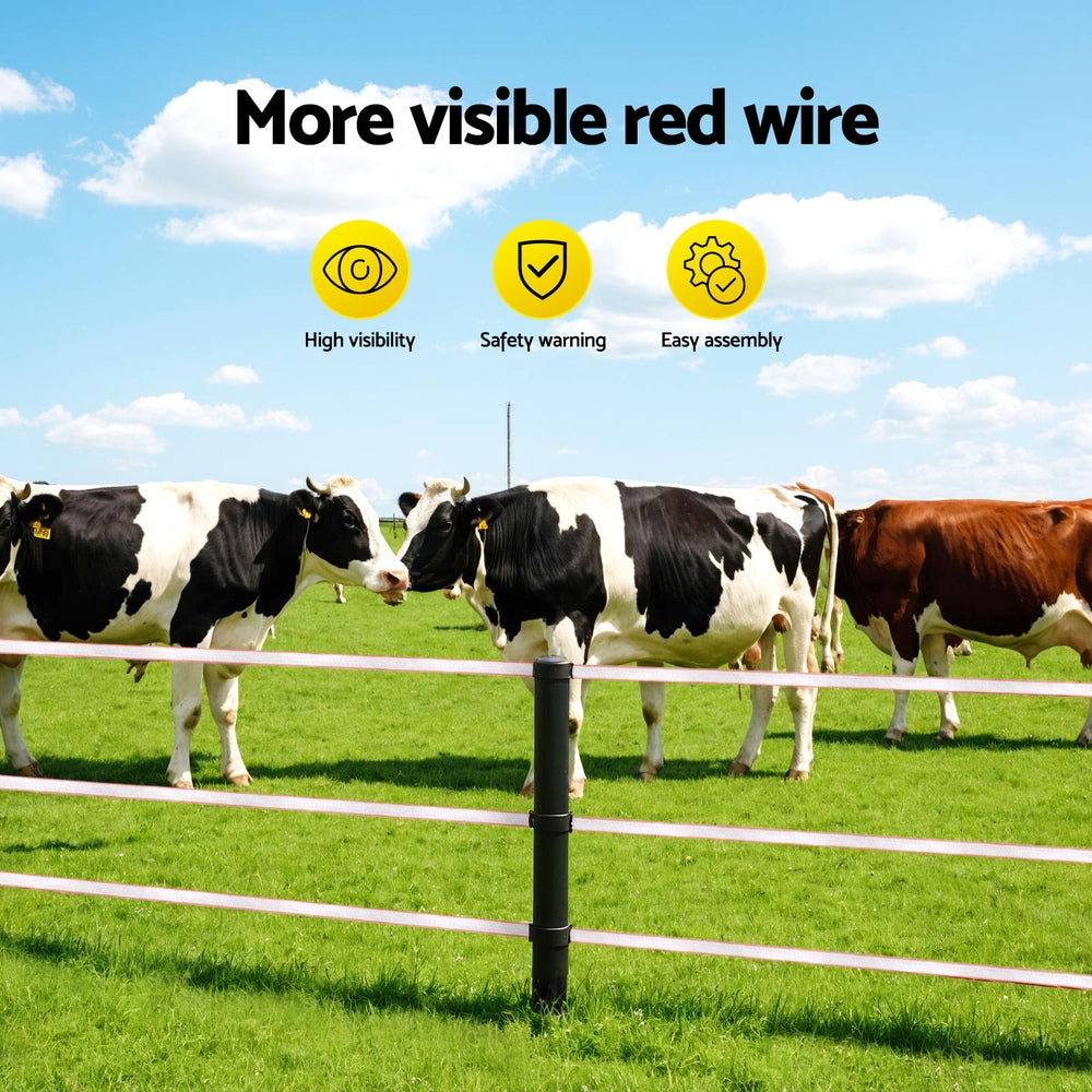 Giantz 400M Electric Fence Polytape Red White